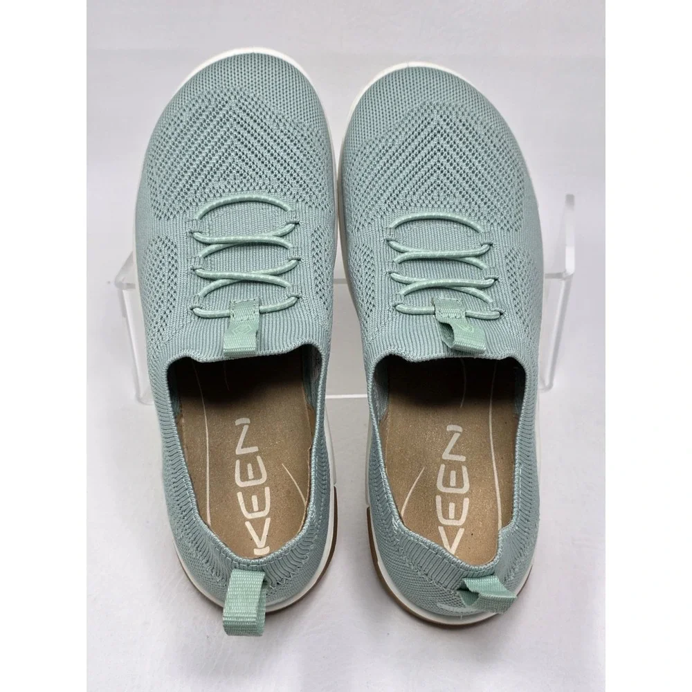 Keen Knx Knit Lace Sneakers Shoe Womens Size 7.5 Seafoam Green Pull on Pre-owned